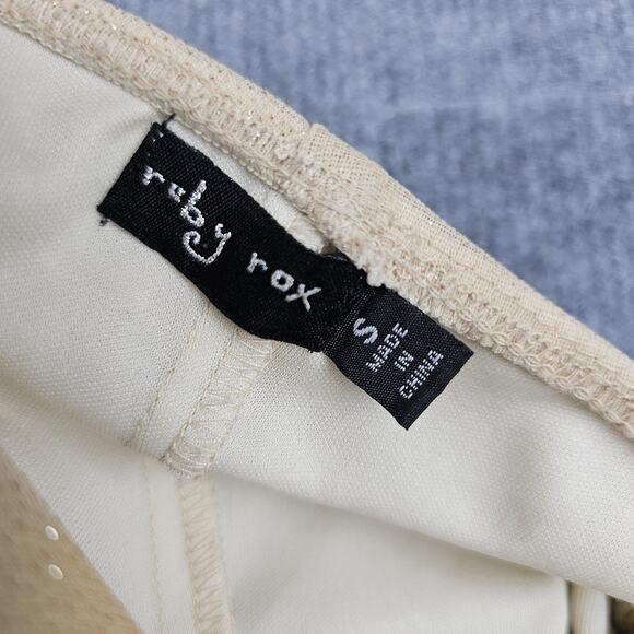 Vintage Y2K Ruby Rox Dress Womens Small Halter Glitter Sheer Fairy Babydoll Gold - Picture 8 of 9